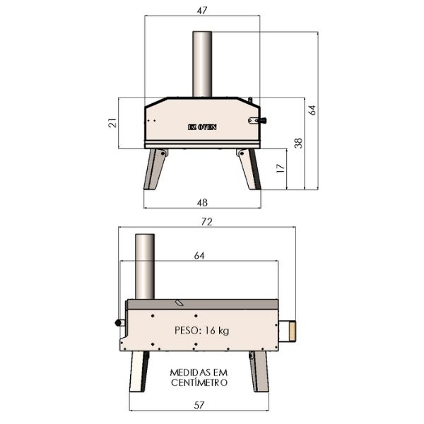 EZ Oven 40 Neo Plus Gás GLP Lenha - Imagem 17