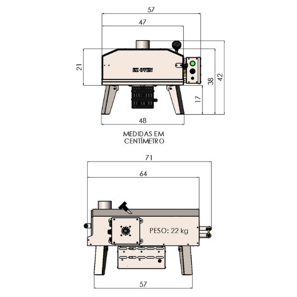 EZ Oven 40 Neo Plus Gás Rotante + Pá de Montagem Inox - Imagem 16